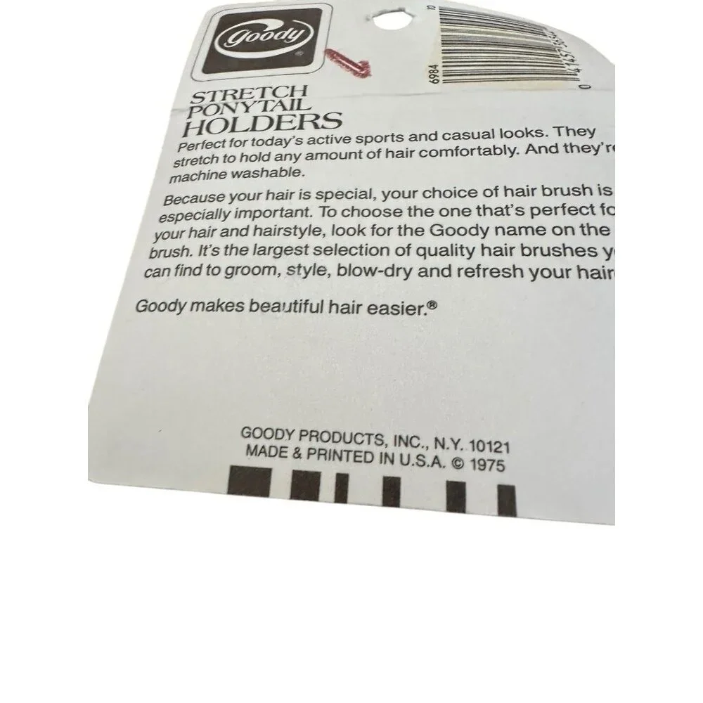 Goody Terry Stretch Hair Tie Ponytail Holders Scrunchies USA Vintage 70s NEW‎